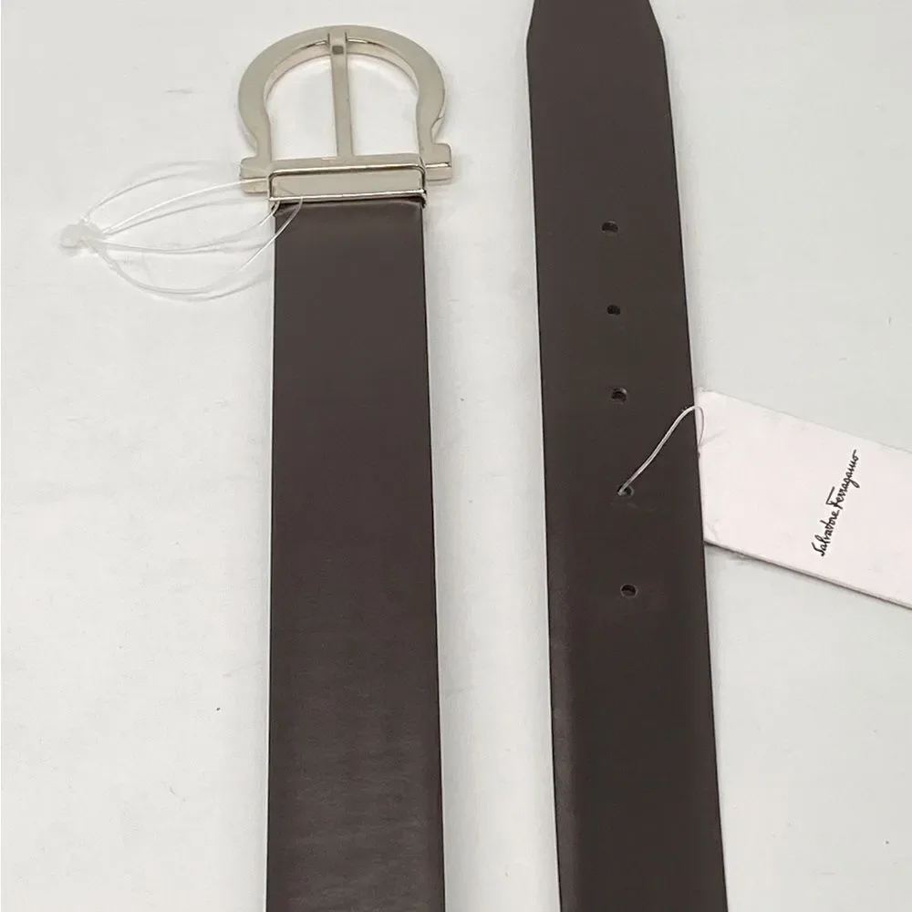 Salvatore Ferragamo Adjustable & Reversible Smooth Leather Buckle Belt size 32